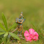 4″ Standing Garuda in Anjali Mudra | Handcrafted Panchaloha | Green Patina
