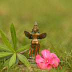 4″ Standing Garuda in Anjali Mudra | Handcrafted Panchaloha | Green Patina