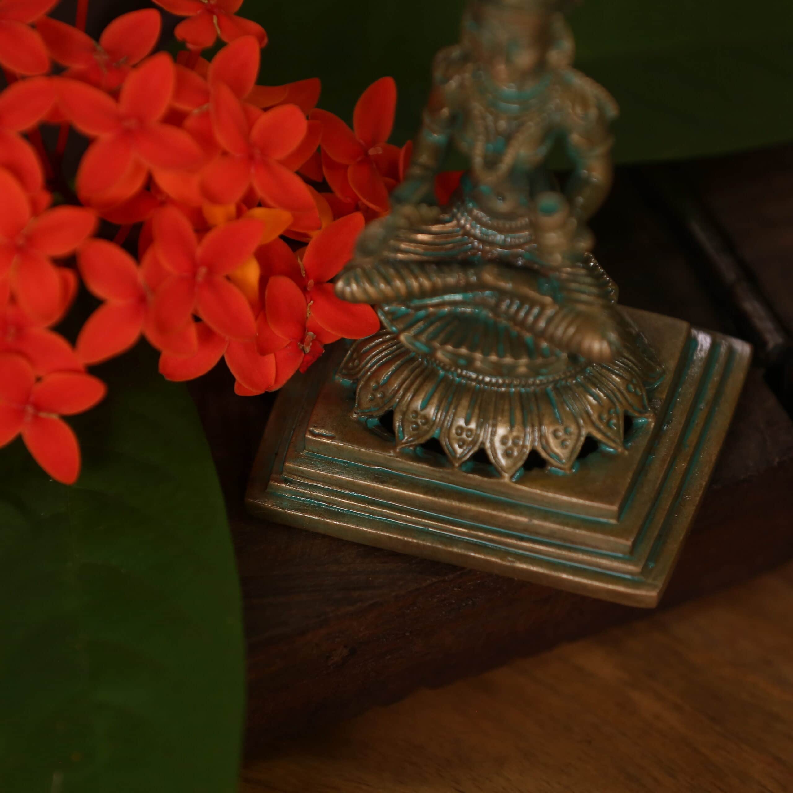 4″ Graceful Annapoorani Idol | Handcrafted Panchaloha | Green Patina