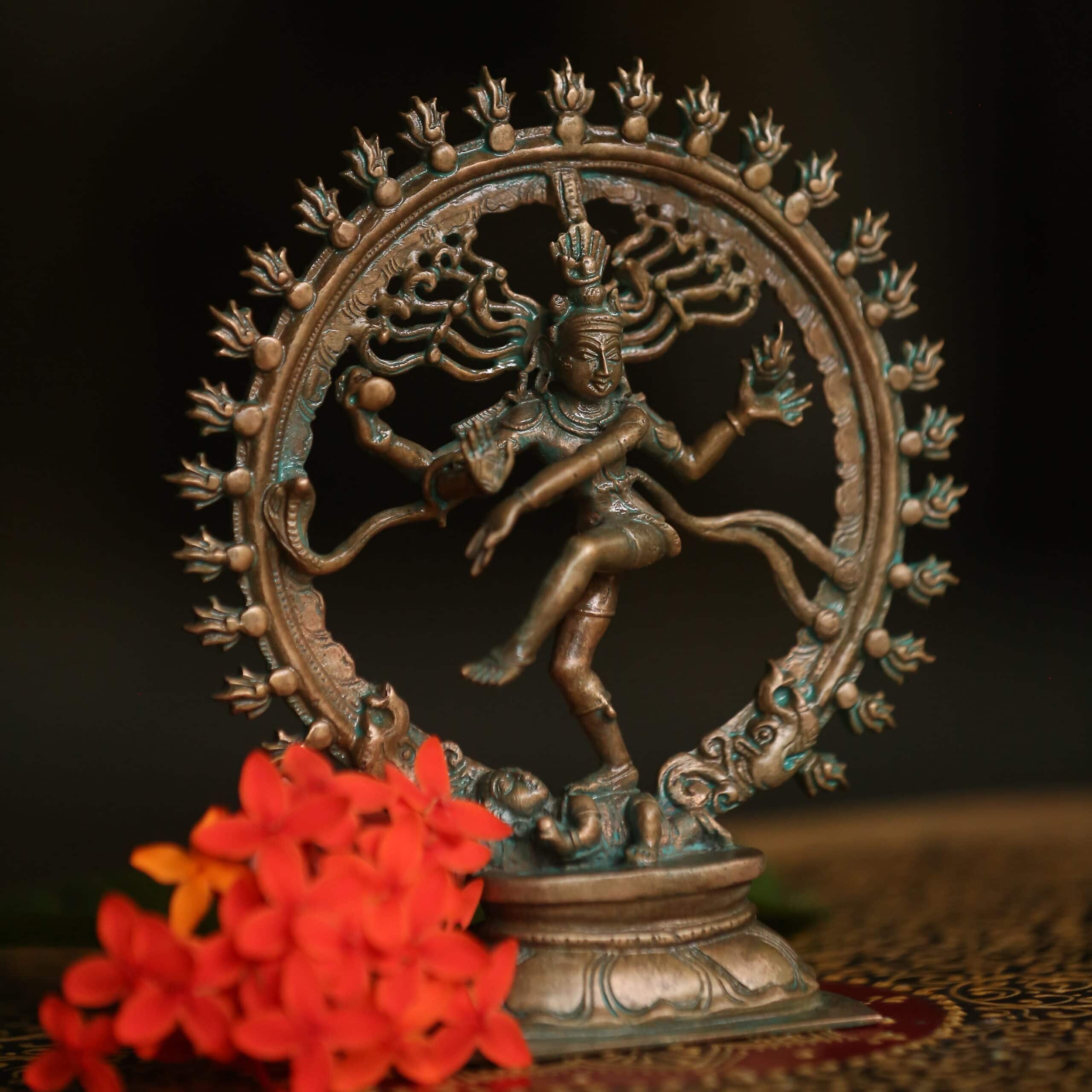 6″ Nataraja - Dancing Lord Shiva  | Handcrafted Panchaloha | Green Patina