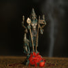 5.5″ Lord Murugan with Vel &amp; Peacock | Handcrafted Panchaloha | Green Patina