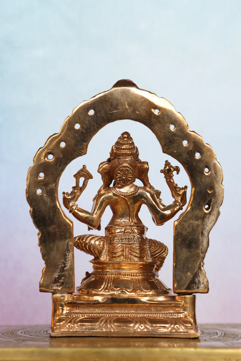 5″ Lord Ganesha Idol with Arch | Handcrafted Panchaloha
