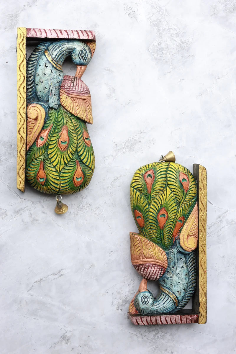 12″ Artistic Peacock Wall Brackets for Home Décor | Handcrafted Wood Carving (Copy)