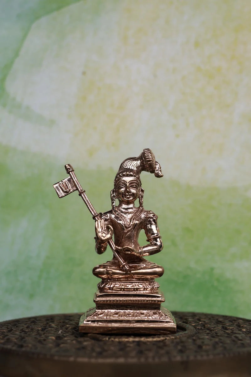 3″ Nammalvar Idol for Pooja &amp; Home Decor | Handcrafted Panchaloha | Polished Finish