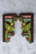 12″ Decorative Parrot Wall Brackets for Home Décor | Handcrafted Wood Carving
