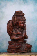 9″ Sacred Sitting Garudan Idol for Pooja & Home Décor | Handcrafted Wood Carving