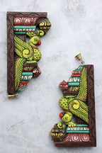 12″ Decorative Parrot Wall Brackets for Home Décor | Handcrafted Wood Carving