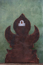 9″ Sacred Sitting Garudan Idol for Pooja &amp; Home Décor | Handcrafted Wood Carving | Antique Colour Finish