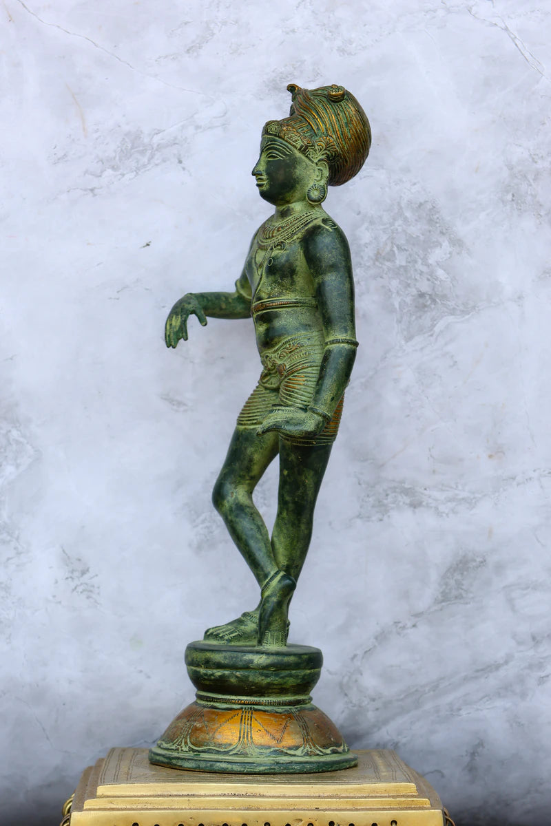 15″ Rishabadevar | Handcrafted Brass | Green & Gold Finish