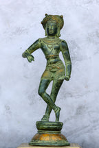 15″ Rishabadevar | Handcrafted Brass | Green & Gold Finish