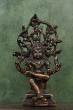 6″ Divine Dakshinamoorthy | Handcrafted Brass | Antique Brown Finish