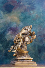 4″ Auspicious Riddhi Siddhi Ganesha | Handcrafted Brass