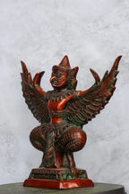 12″ Garudan Sitting | Handcrafted Brass | Antique Brown Finish — view 4