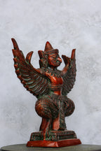 12″ Garudan Sitting | Handcrafted Brass | Antique Brown Finish — view 3