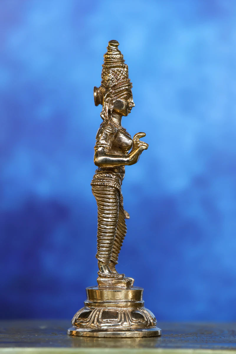 4″ Parvathi Devi Idol | Handcrafted Panchaloha
