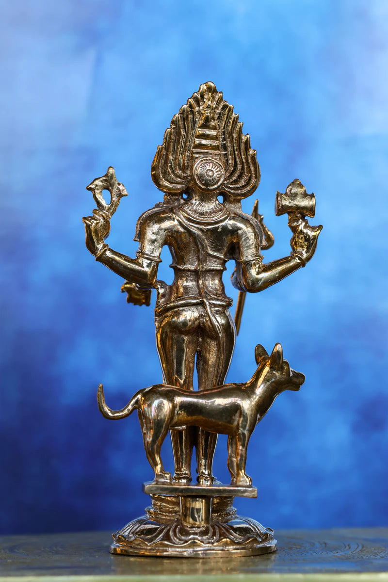 5″ Kala Bhairava Idol | Handcrafted Panchaloha