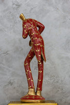 15.5″ Musician Man Set of 3 | Handcrafted Brass | Inlay Red Stone Finish — view 14