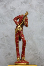 15.5″ Musician Man Set of 3 | Handcrafted Brass | Inlay Red Stone Finish — view 11