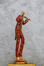15.5″ Musician Man Set of 3 | Handcrafted Brass | Inlay Red Stone Finish — view 8