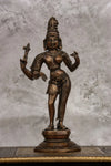 11″ Divine Ardhanareeswarar | Handcrafted Brass | Antique Brass Finish