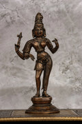 11″ Divine Ardhanareeswarar | Handcrafted Brass | Antique Brass Finish