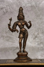 11″ Divine Ardhanareeswarar | Handcrafted Brass | Antique Brass Finish