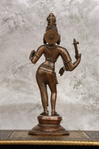 11″ Divine Ardhanareeswarar | Handcrafted Brass | Antique Brown Finish