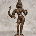 11″ Divine Ardhanareeswarar | Handcrafted Brass | Antique Brown Finish