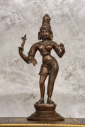 11″ Divine Ardhanareeswarar | Handcrafted Brass | Antique Brown Finish
