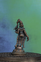 4″ Divine Andal with Parrot | Handcrafted Panchaloha | Green Patina