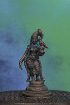 4″ Divine Andal with Parrot | Handcrafted Panchaloha | Green Patina