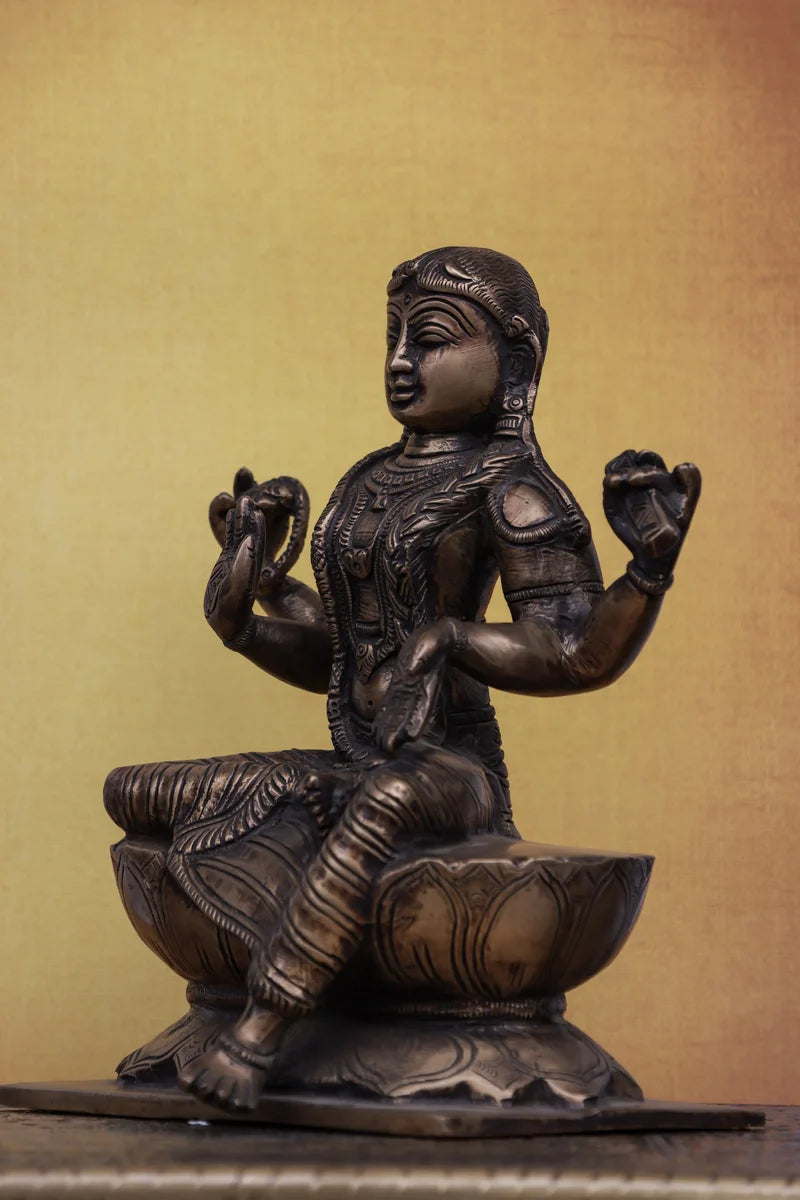 8″ Bala Tripura Sundari | Handcrafted Brass | Antique Brown Finish