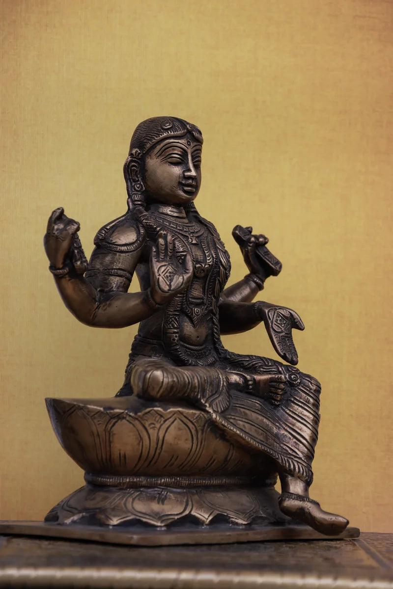 8″ Bala Tripura Sundari | Handcrafted Brass | Antique Brown Finish