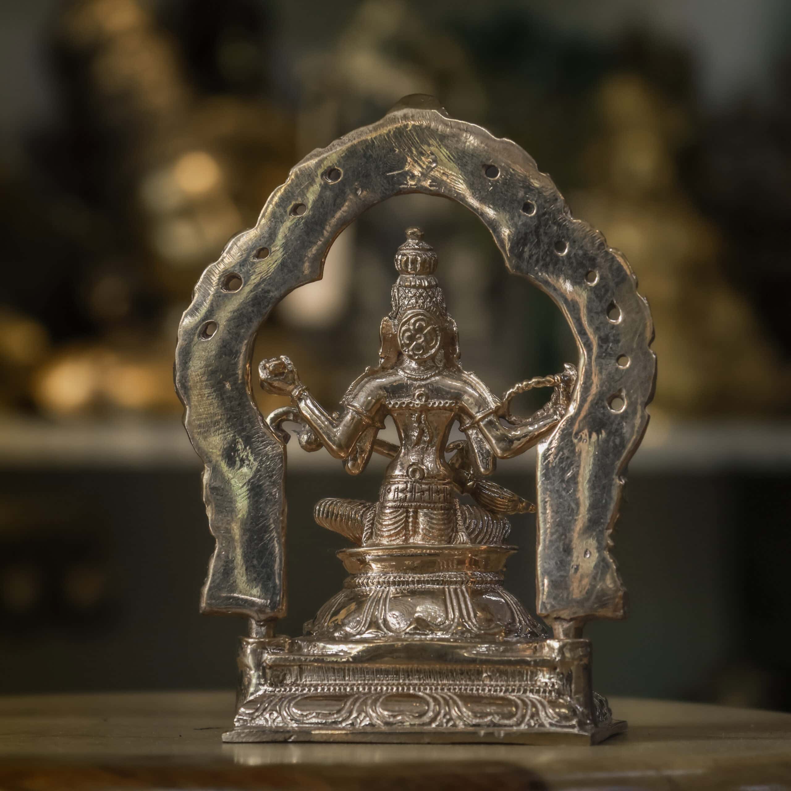 5″ Divine Saraswati with Arch | Handcrafted Panchaloha