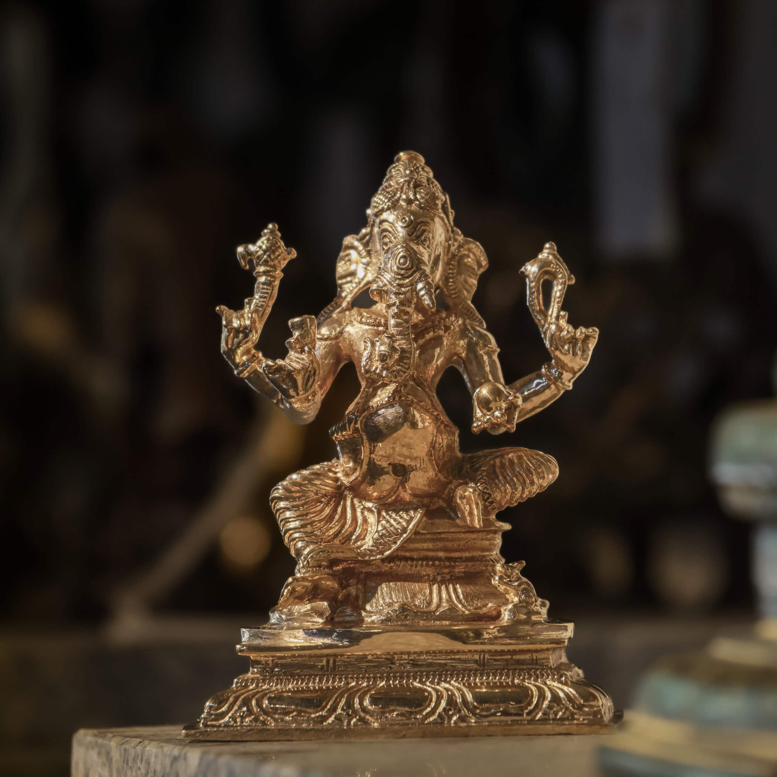 4″ Lord Ganesha Idol | Handcrafted Panchaloha