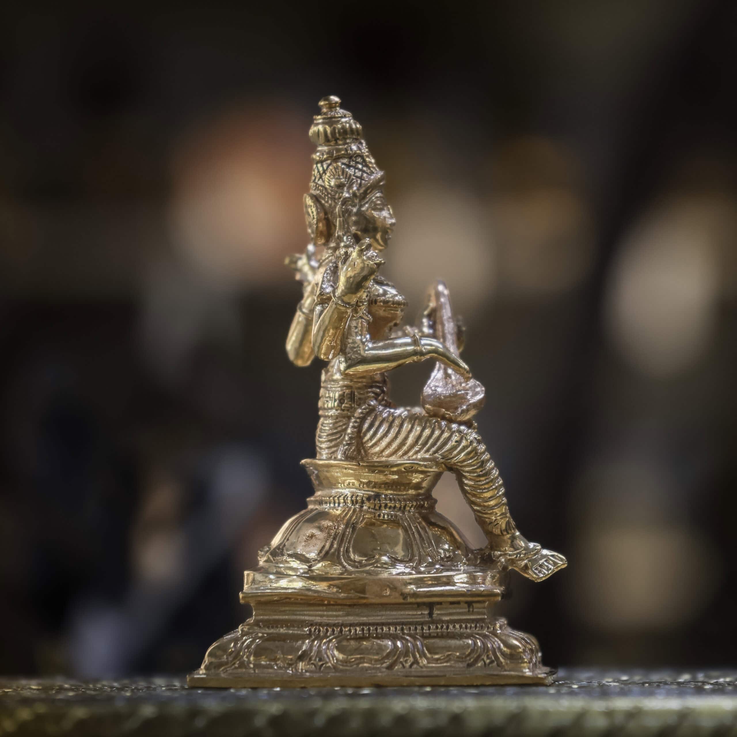 4″ Divine Saraswati | Handcrafted Panchaloha