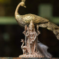 4″ Murugan Idol with Peacock | Handcrafted Panchaloha