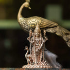 4″ Murugan Idol with Peacock | Handcrafted Panchaloha