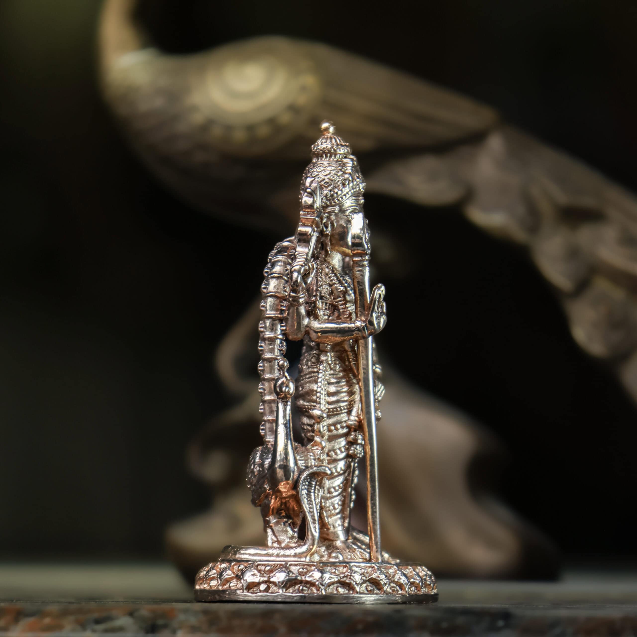 4″ Murugan Idol with Peacock | Handcrafted Panchaloha