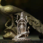 4″ Murugan Idol with Peacock | Handcrafted Panchaloha