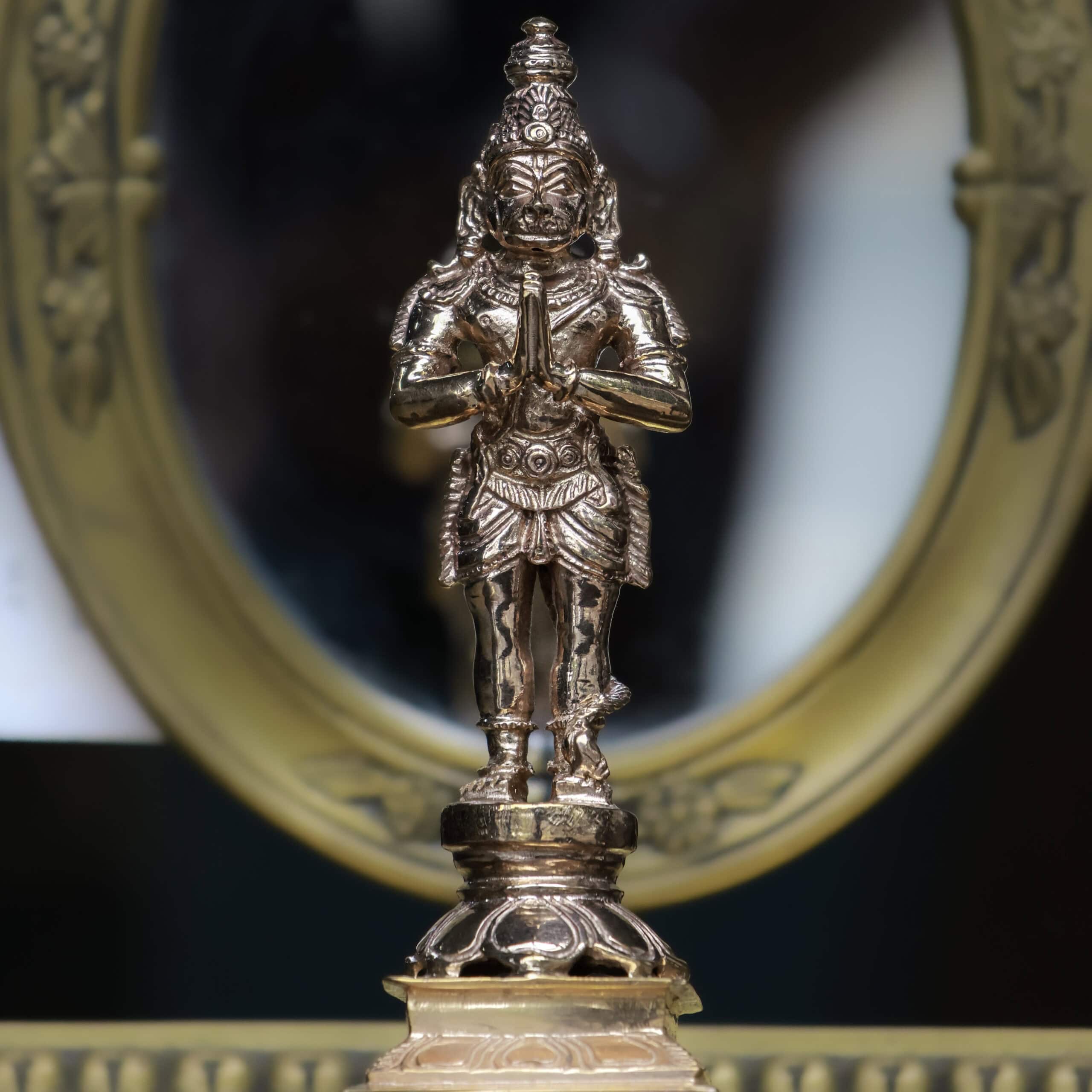 5.5″ Standing Hanuman in Anjali Mudra | Handcrafted Panchaloha