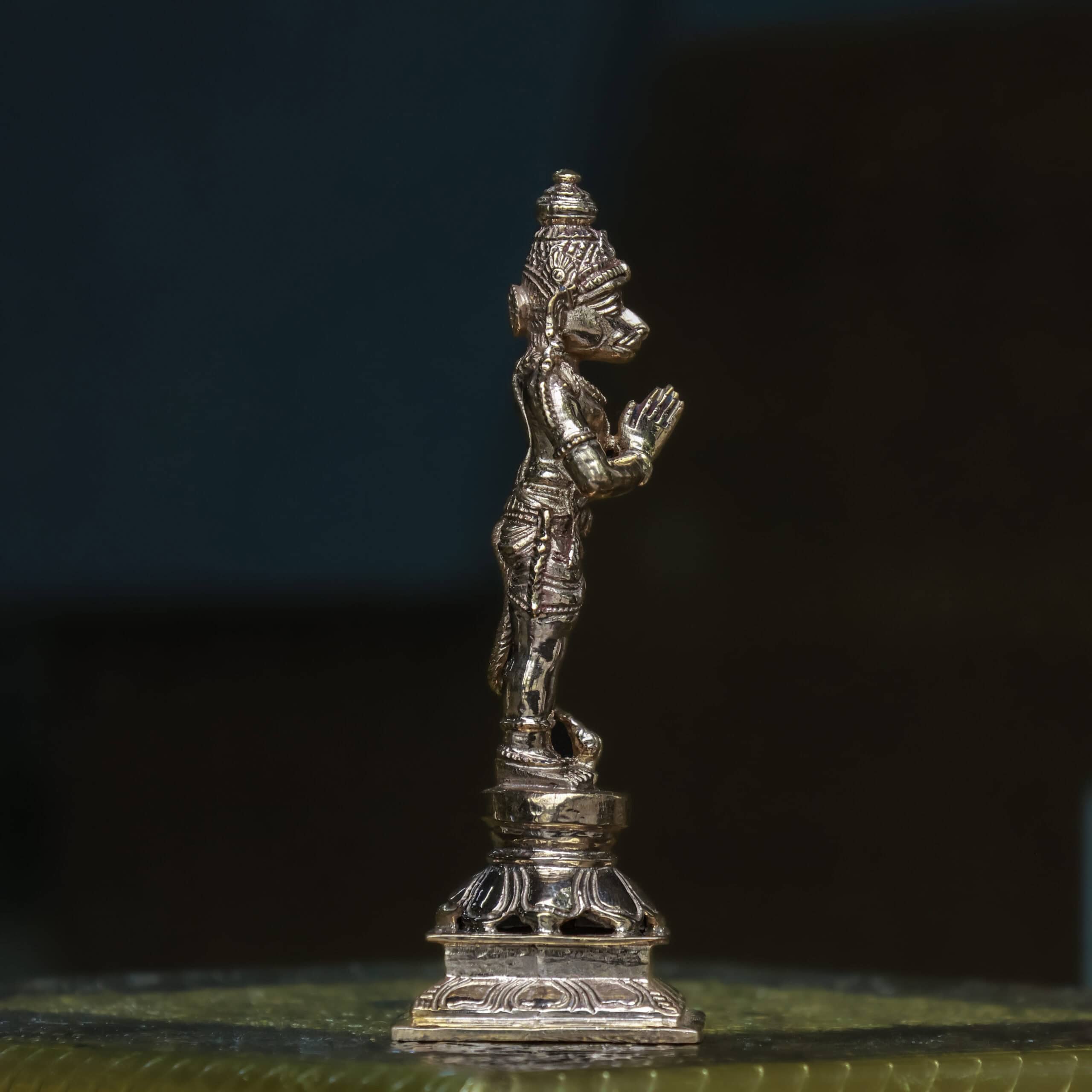 5.5″ Standing Hanuman in Anjali Mudra | Handcrafted Panchaloha