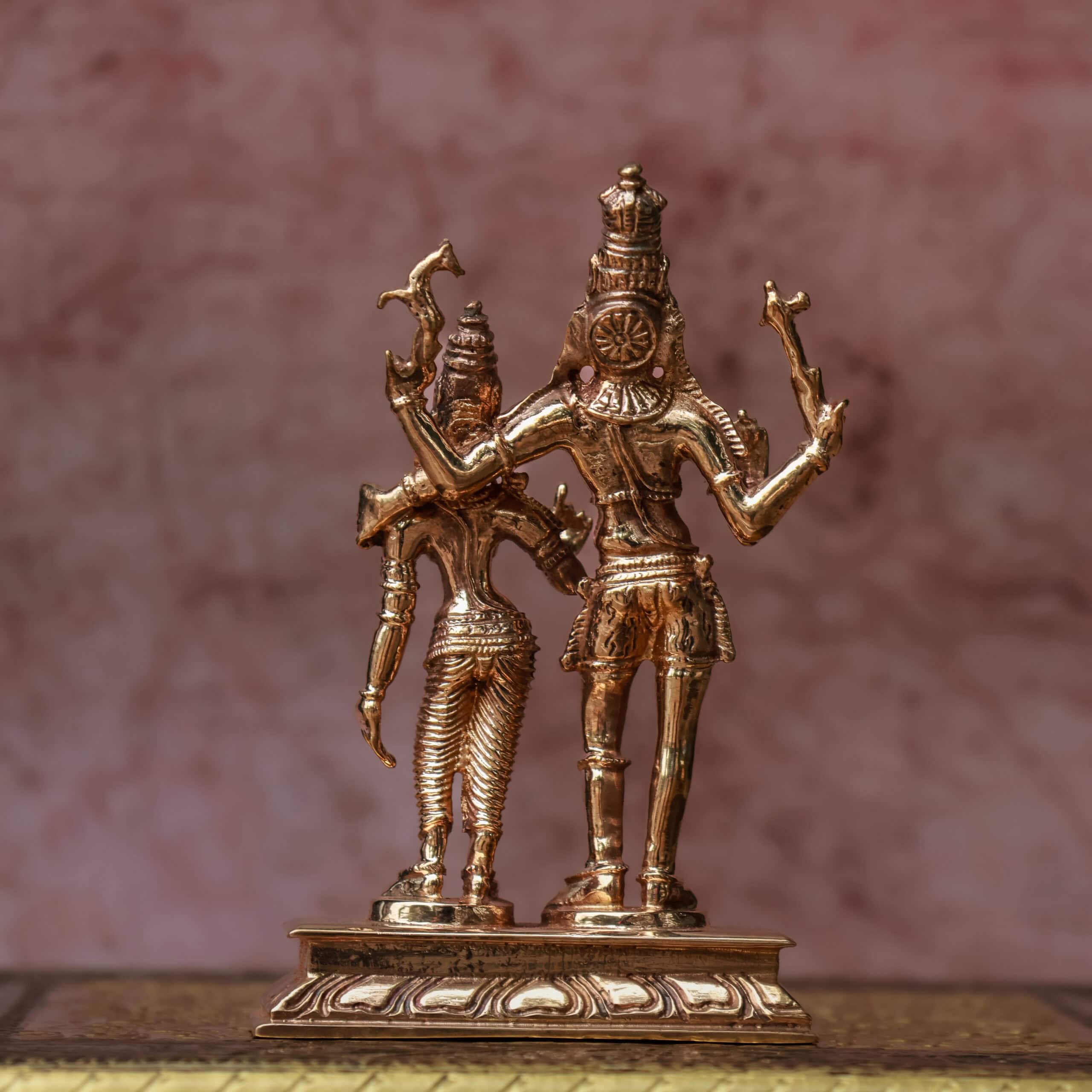 Shiva Parvati Marriage Pose Idol  | Handcrafted Panchaloha