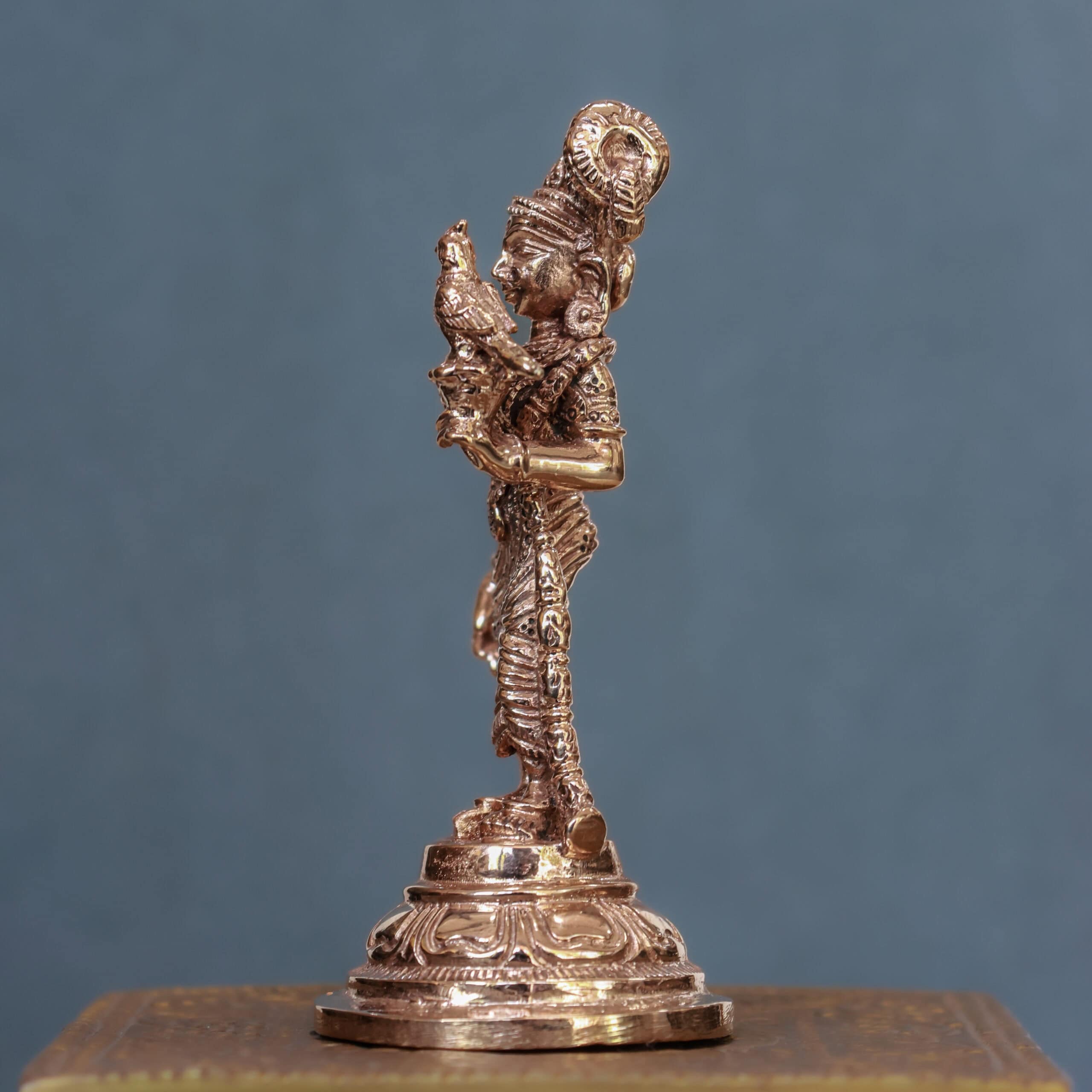 4″ Divine Andal with Parrot | Handcrafted Panchaloha