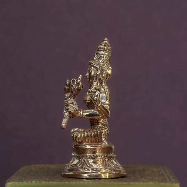 3″ Kamakshi Amman Idol | Handcrafted Panchaloha dimensions