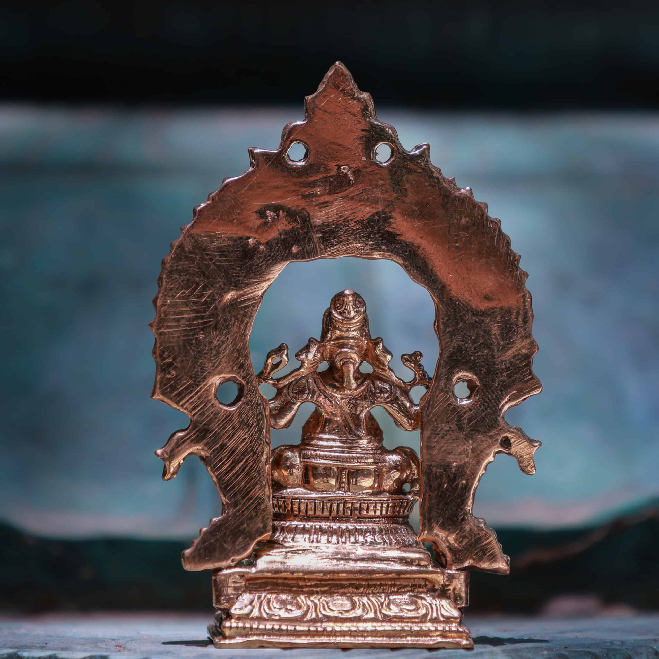 3″ Divine Ganesha Idol with Arch | Handcrafted Panchaloha
