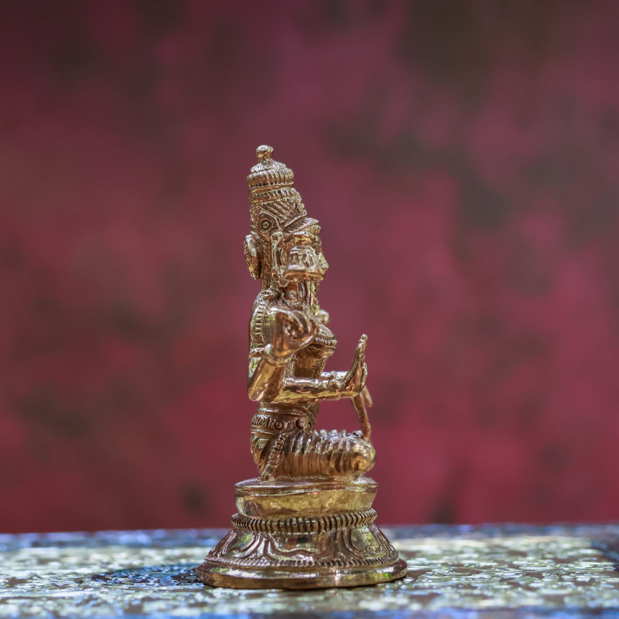 3″ Divine Mahalakshmi Idol on Lotus | Handcrafted Panchaloha