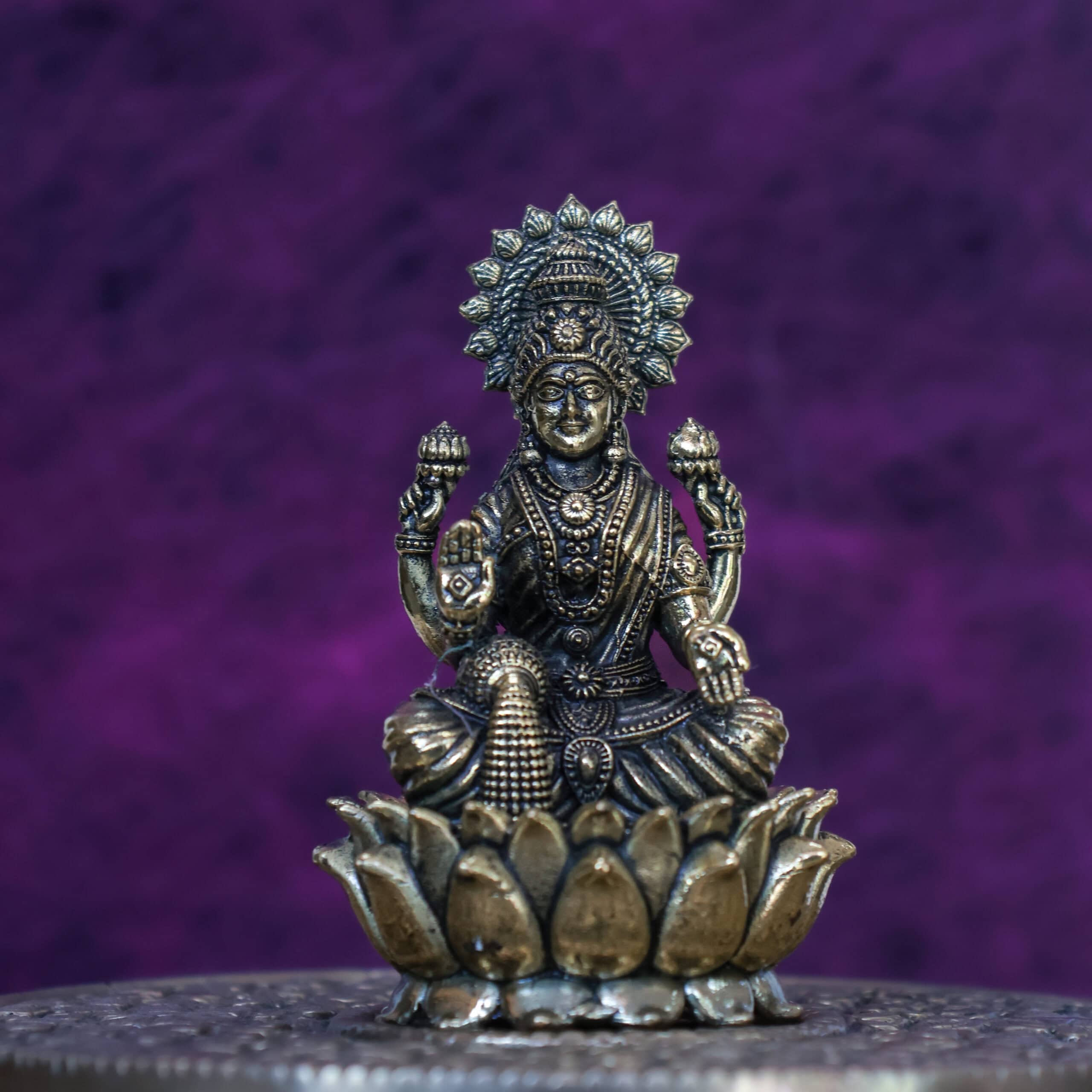 3″ Lotus Lakshmi | Super-Fine Handcrafted Brass