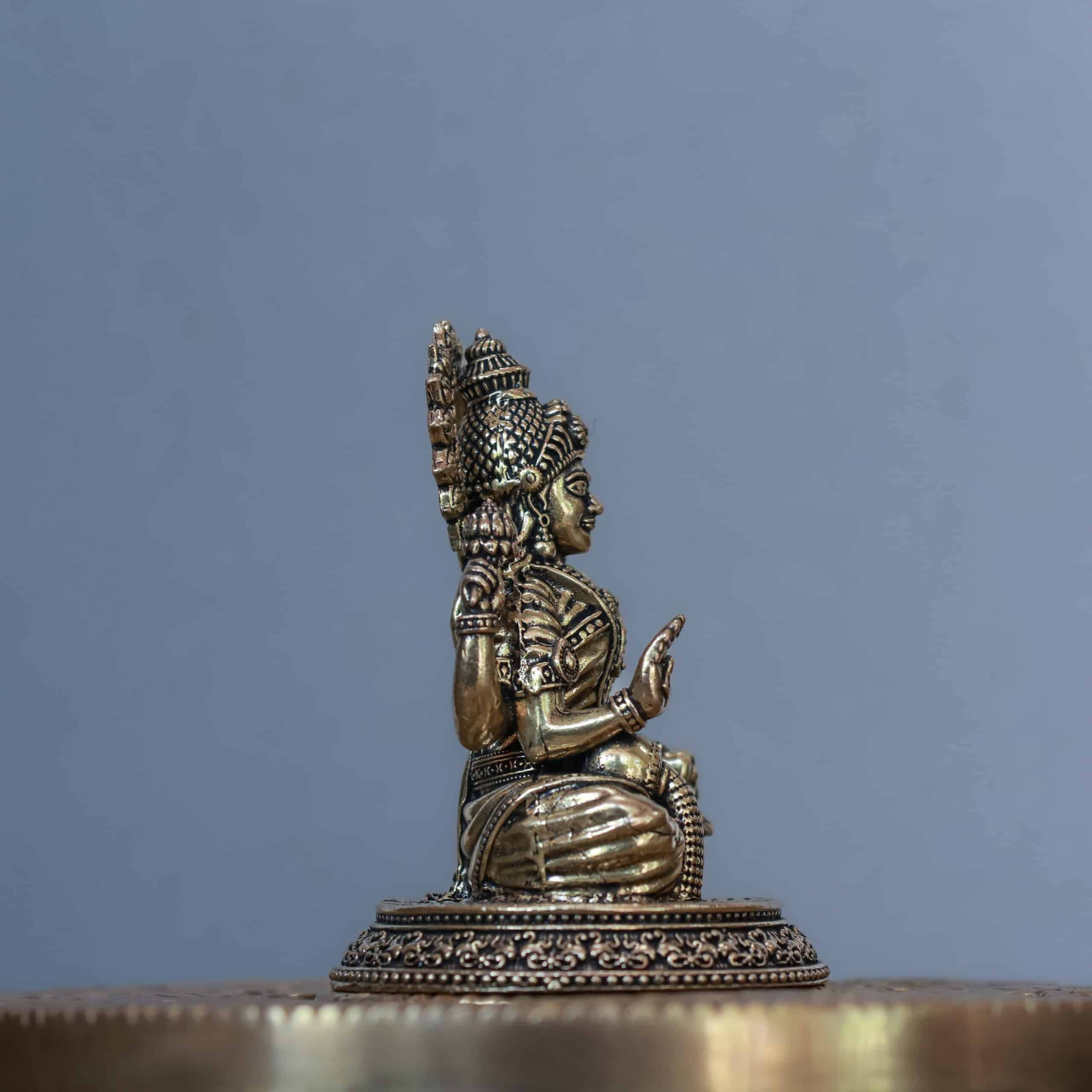 2.5″ Round-Base Lakshmi | Super-Fine Handcrafted Brass