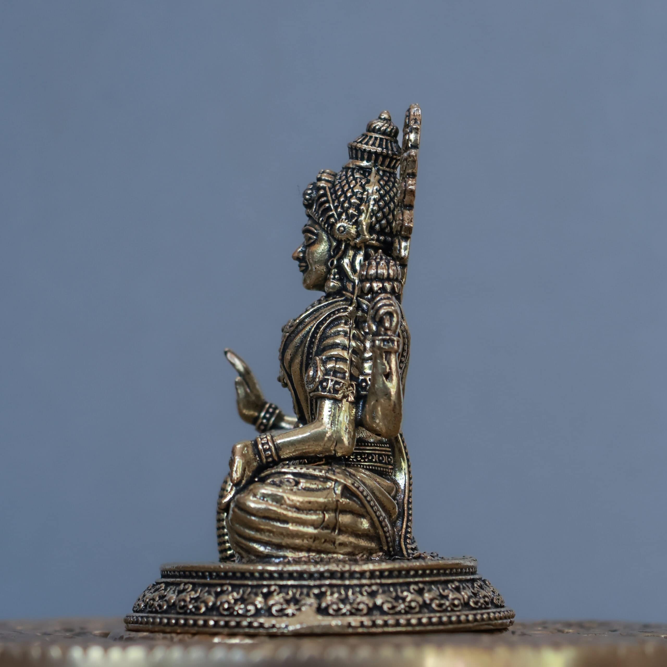 2.5″ Round-Base Lakshmi | Super-Fine Handcrafted Brass